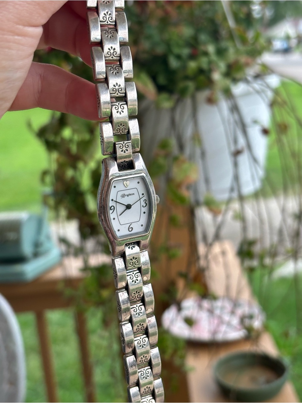 Brighton silver tone floral ladies watch